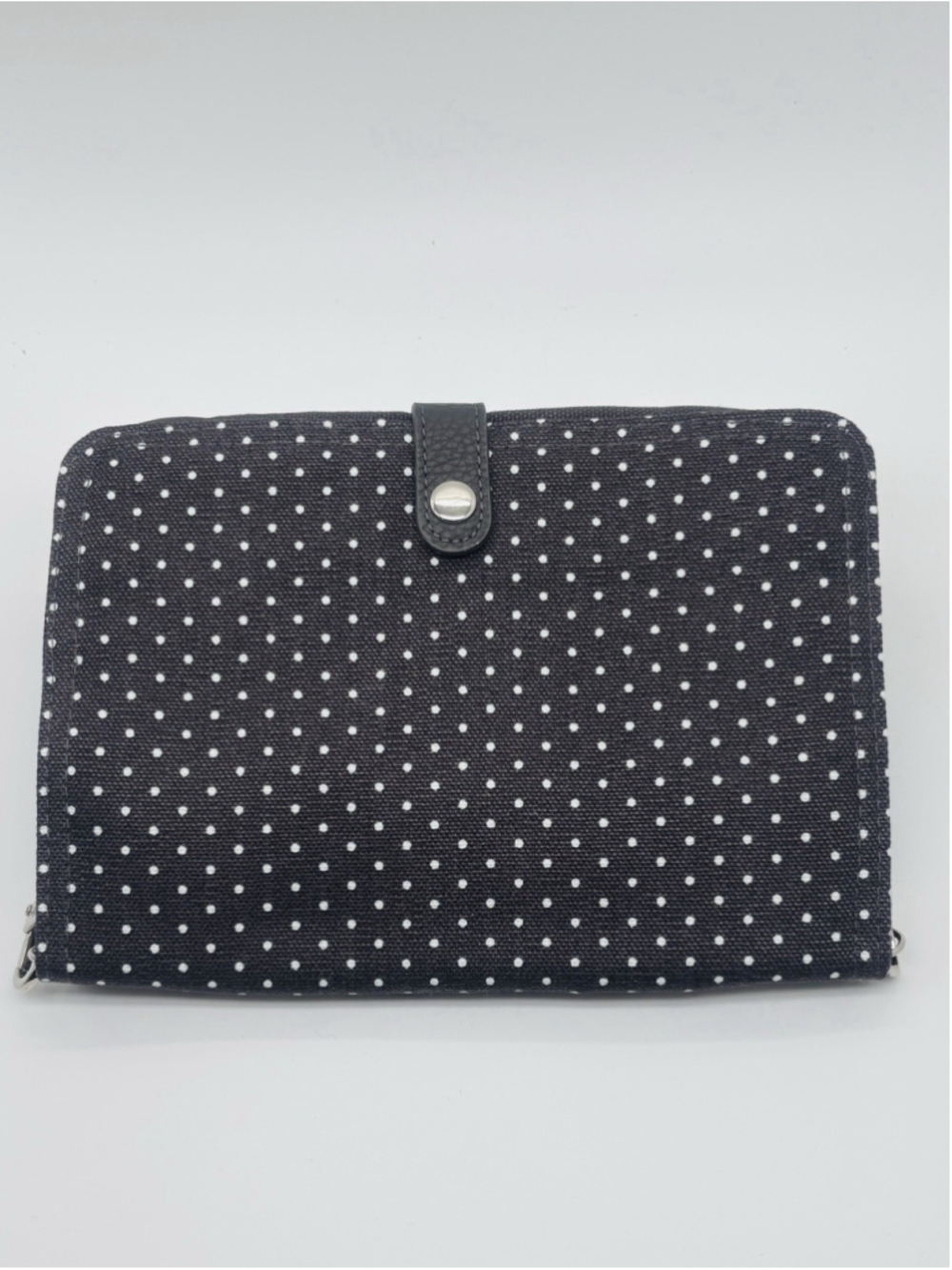 Thirty One Gray Polka Dot Bi Fold Wallet Clutch 8.5x6